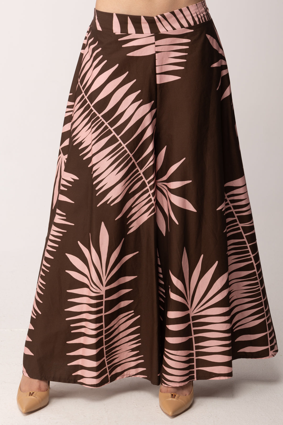 Khloe Femme Gonna Pantalone Tropicale a Ruota CBPA5860 CACAO