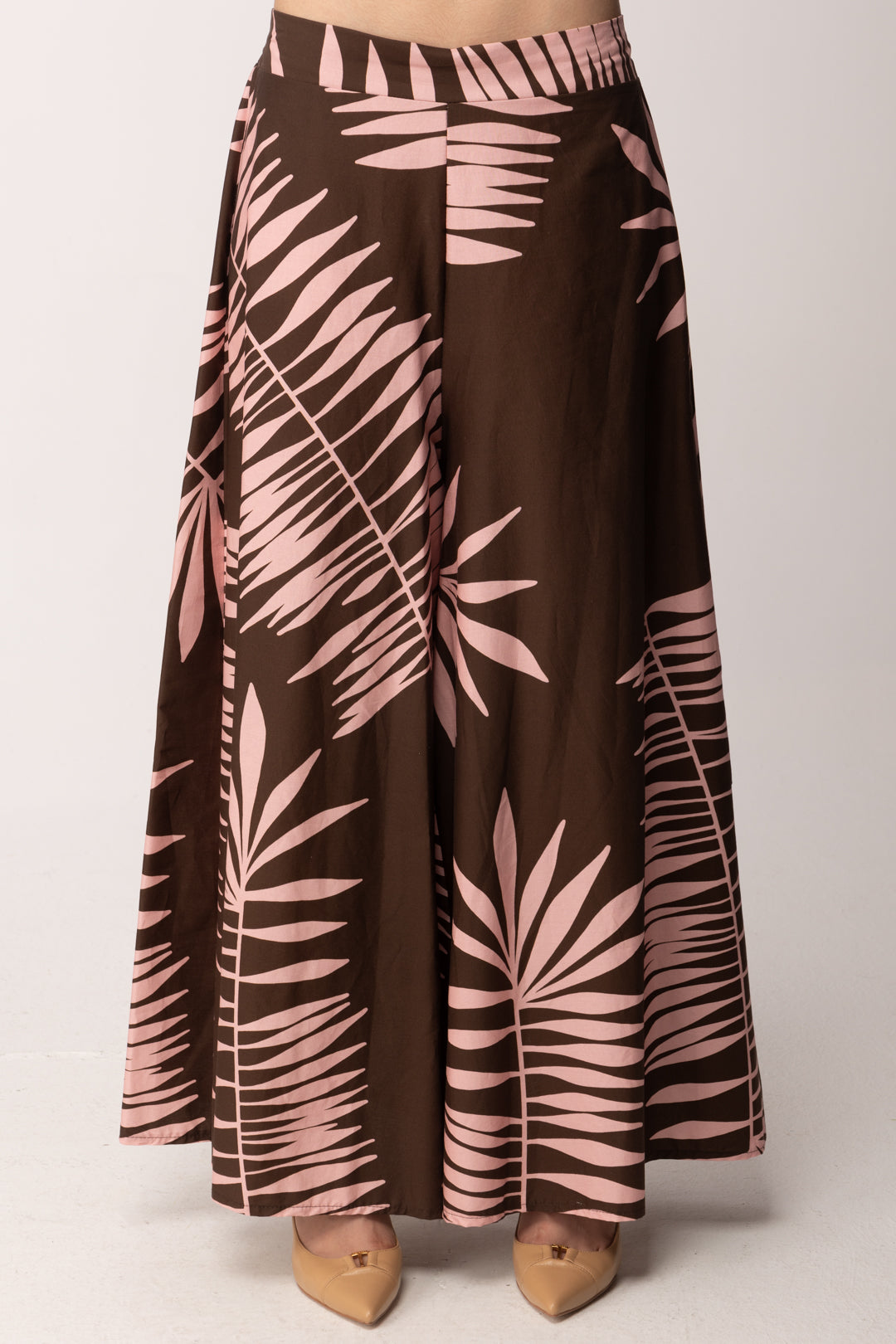 Khloe Femme Gonna Pantalone Tropicale a Ruota CBPA5860 CACAO