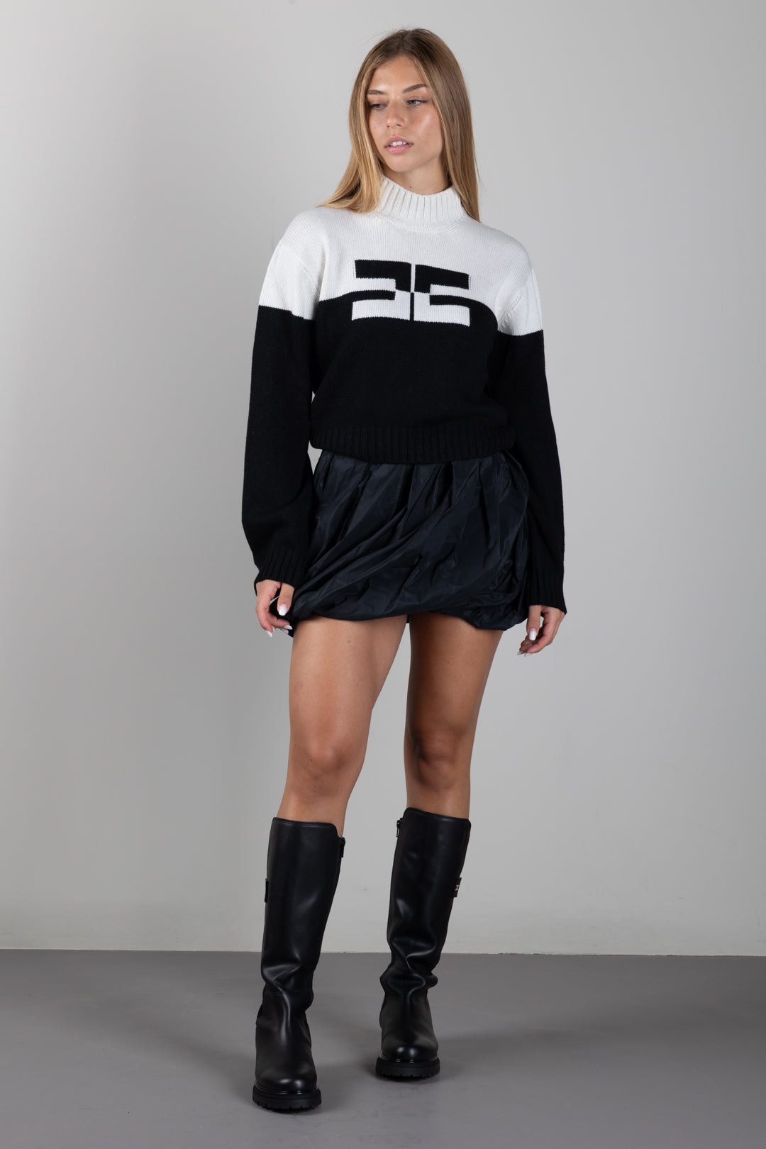 Elisabetta Franchi Bambina Gonna Plissettata con Fondo a Palloncino EFGO2390TF004.N000
