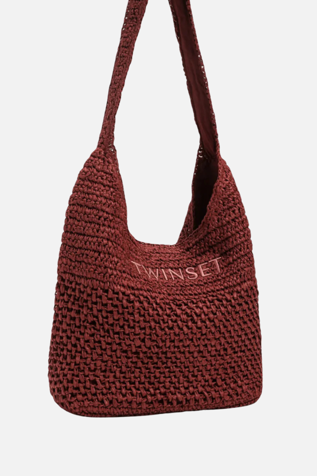 Twin-set Hobo a Spalla Effetto Paglia 261TD8310 BROWN HENNA