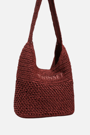 Twin-set Hobo a Spalla Effetto Paglia 261TD8310 BROWN HENNA