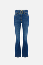 Elisabetta Franchi Jeans a Zampa con Cintura Denim PJ13D66E2 BLUE DENIM