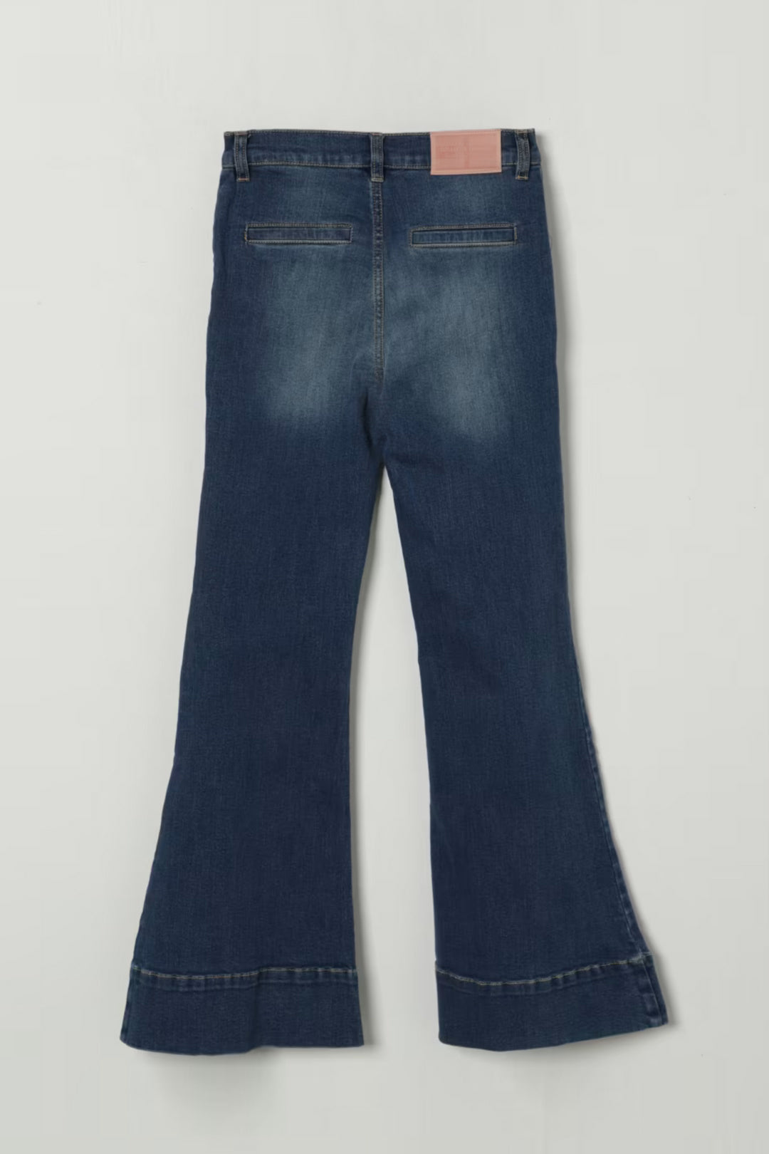 Elisabetta Franchi Bambina Jeans a Zampa con Logo Ricamato Su Tasca EFPA2930DS004 BLU SCURO
