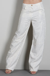 Elisabetta Franchi Jeans Balloon In Denim Full Strass PJ16D66E2 BURRO
