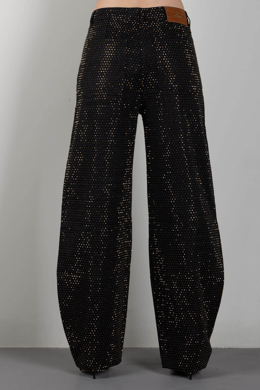 Elisabetta Franchi Jeans Balloon In Denim Full Strass PJ16D66E2 NERO