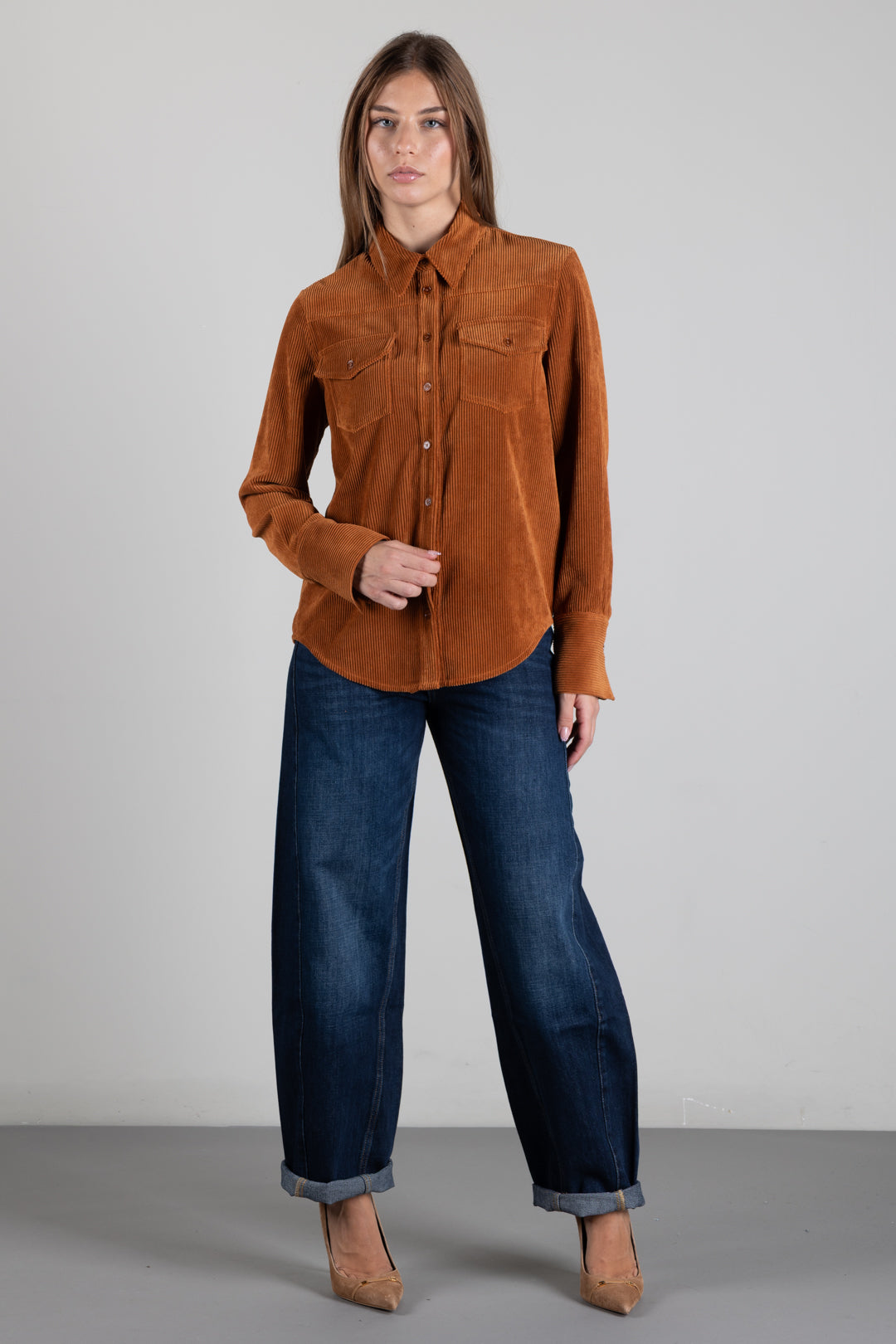 Patrizia Pepe Jeans Barrel In Denim Scuro 2P0037 D0042 WASHED DARK BLUE