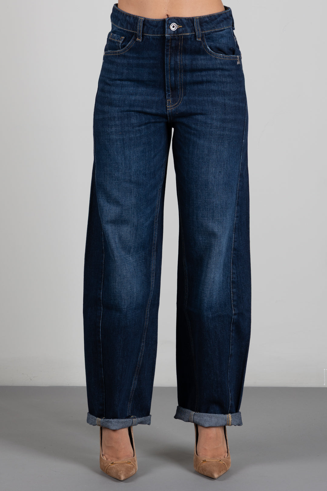 Patrizia Pepe Jeans Barrel In Denim Scuro 2P0037 D0042 WASHED DARK BLUE