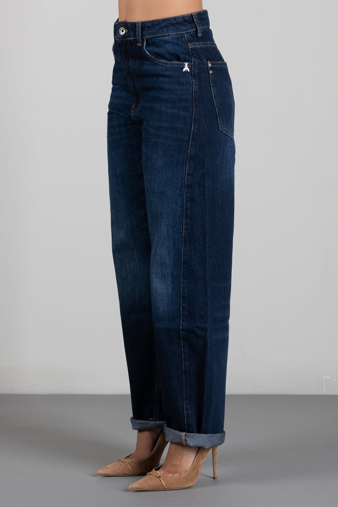 Patrizia Pepe Jeans Barrel In Denim Scuro 2P0037 D0042 WASHED DARK BLUE