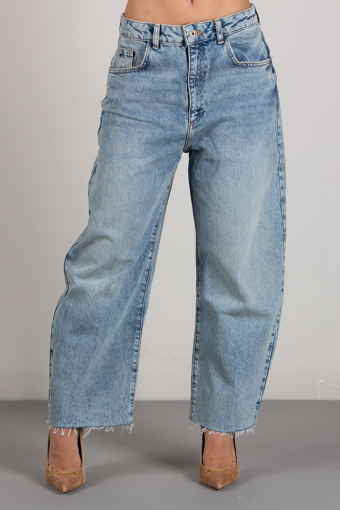 Patrizia Pepe Jeans Barrel In Denim Stone Wash 8P0349 D1WZB VINTAGE WASH