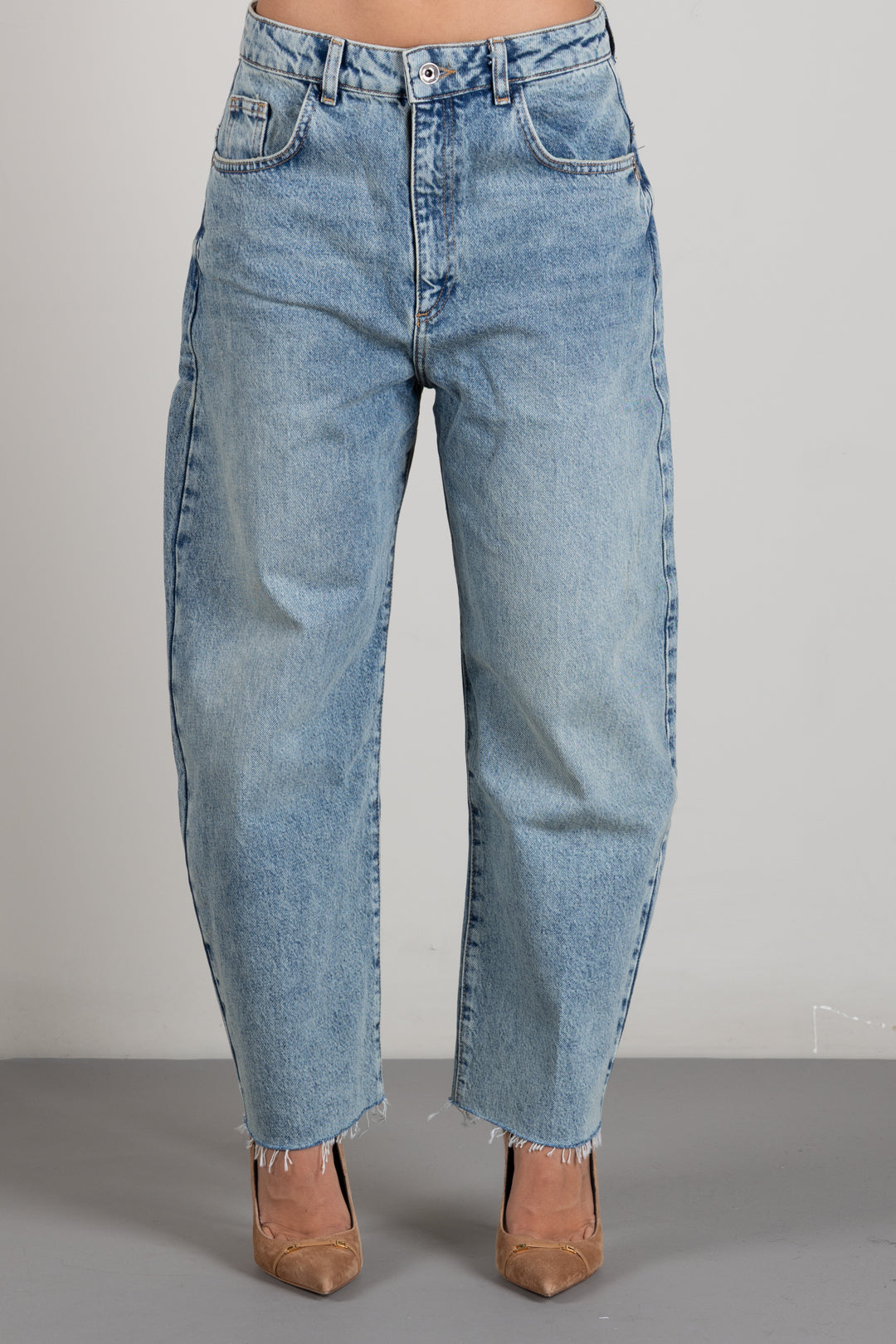 Patrizia Pepe Jeans Barrel In Denim Stone Wash 8P0349 D1WZB VINTAGE WASH