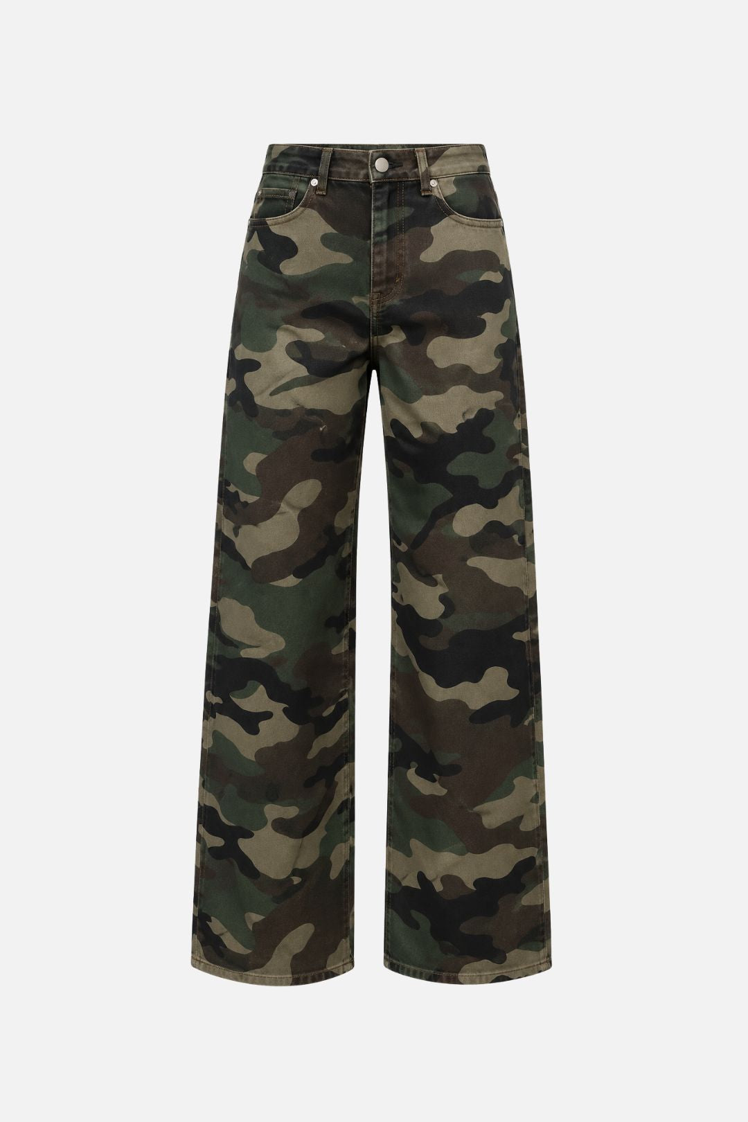 Vicolo Jeans Cargo Camouflage a Gamba Ampia TAC1070 MILITARE