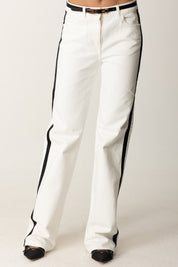 Elisabetta Franchi Jeans con Bande In Raso PJ13I56E2 AVORIO/NERO