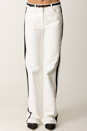 Elisabetta Franchi Jeans con Bande In Raso PJ13I56E2 AVORIO/NERO