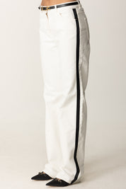 Elisabetta Franchi Jeans con Bande In Raso PJ13I56E2 AVORIO/NERO