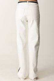 Elisabetta Franchi Jeans con Bande In Raso PJ13I56E2 AVORIO/NERO