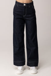 Elisabetta Franchi Bambina Jeans con Impunture a Contrasto e Logo Sul Retro EFPA3090DF011.4040