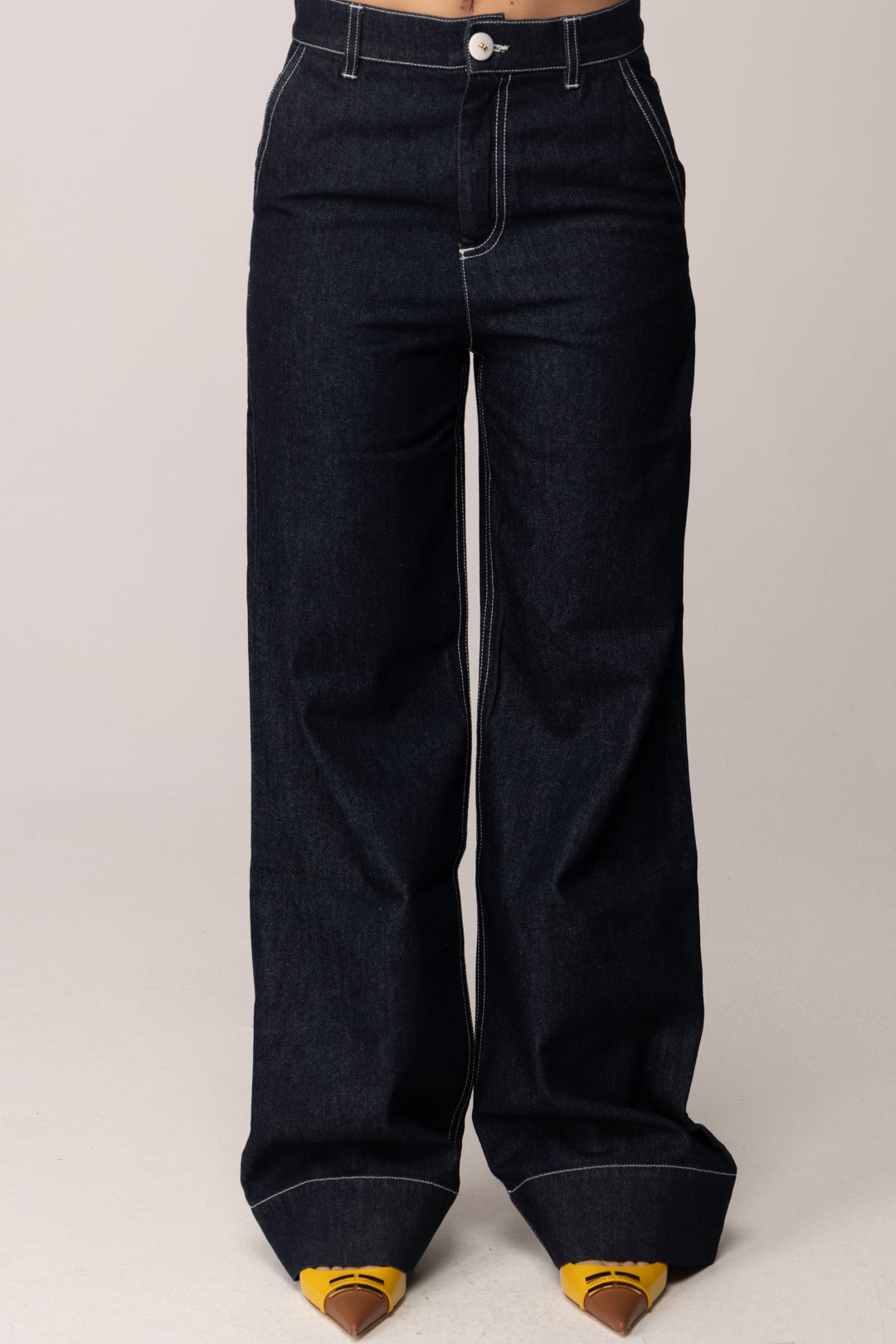 Elisabetta Franchi Bambina Jeans con Impunture a Contrasto e Logo Sul Retro EFPA3090DF011.4040