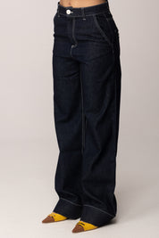 Elisabetta Franchi Bambina Jeans con Impunture a Contrasto e Logo Sul Retro EFPA3090DF011.4040