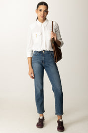 Elisabetta Franchi Jeans con Logo Embossed PJ07N56E2 LIGHT BLUE