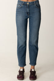 Elisabetta Franchi Jeans con Logo Embossed PJ07N56E2 LIGHT BLUE