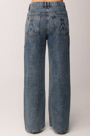 Patrizia Pepe Jeans con Logo Fly Ricamato Sul Retro 8P0818 D108 NEW WARM BLUE WASH