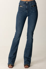 Elisabetta Franchi Jeans con Logo Gioiello PJ12N56E2 BLUE DENIM