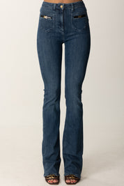 Elisabetta Franchi Jeans con Logo Gioiello PJ12N56E2 BLUE DENIM