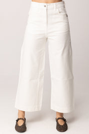 Patrizia Pepe Jeans Crop Wide Leg 2P1756 D107 BIANCO