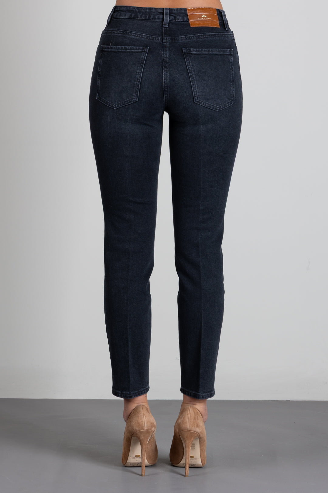 Elisabetta Franchi Jeans Delavé con Logo PJ11I66E2 VINTAGE BLACK
