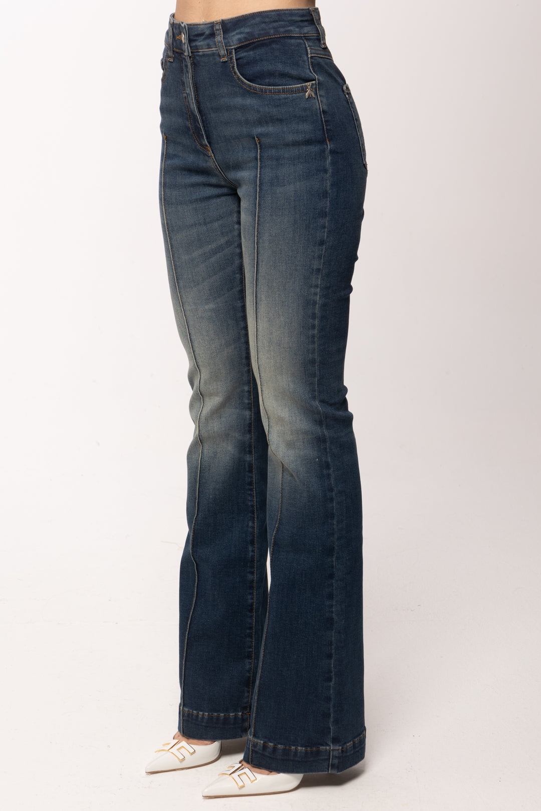 Patrizia Pepe Jeans Flare Aderenti a Vita Alta 8P0787 D140 DIRTY BLUE WASH