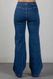 Elisabetta Franchi Bambina Jeans Flare con Bottoni Decorativi EFPA326CDS004.4039