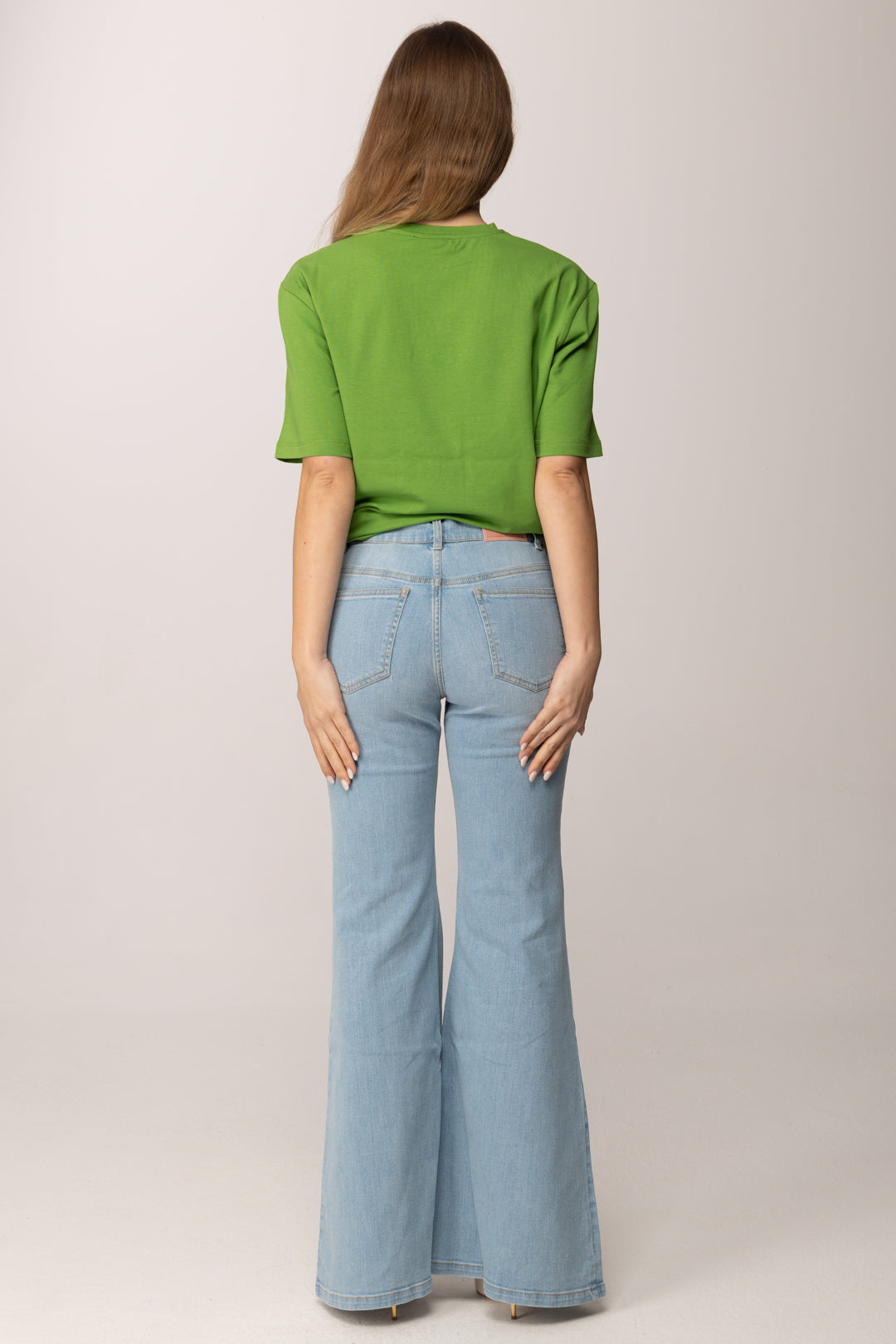 Elisabetta Franchi Bambina Jeans Flare con Morsetto Logo EFPA3110DS004.4099