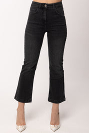 Patrizia Pepe Jeans Flare Cropped a Vita Alta 8P0819 D140 BLACK WASH
