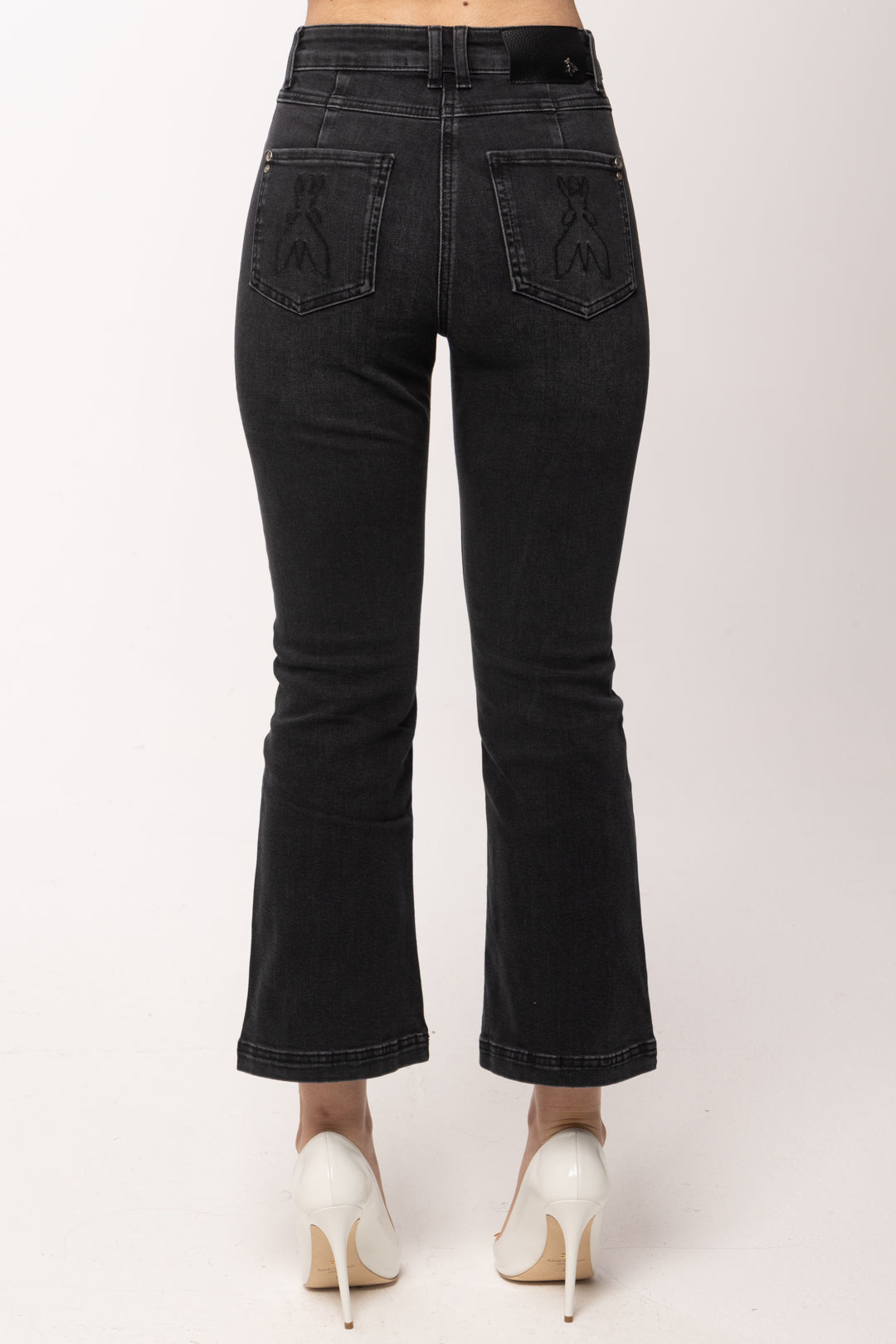 Patrizia Pepe Jeans Flare Cropped a Vita Alta 8P0819 D140 BLACK WASH