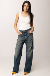 Aniye By Jeans Frida Effetto Used con Tagli 185452 DEEP BLU :PE26