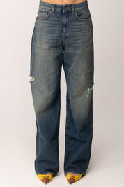 Aniye By Jeans Frida Effetto Used con Tagli 185452 DEEP BLU :PE26