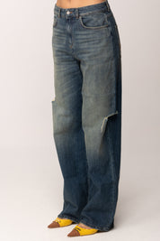 Aniye By Jeans Frida Effetto Used con Tagli 185452 DEEP BLU :PE26