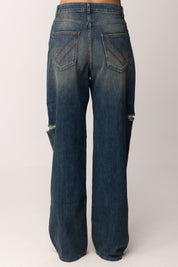 Aniye By Jeans Frida Effetto Used con Tagli 185452 DEEP BLU :PE26