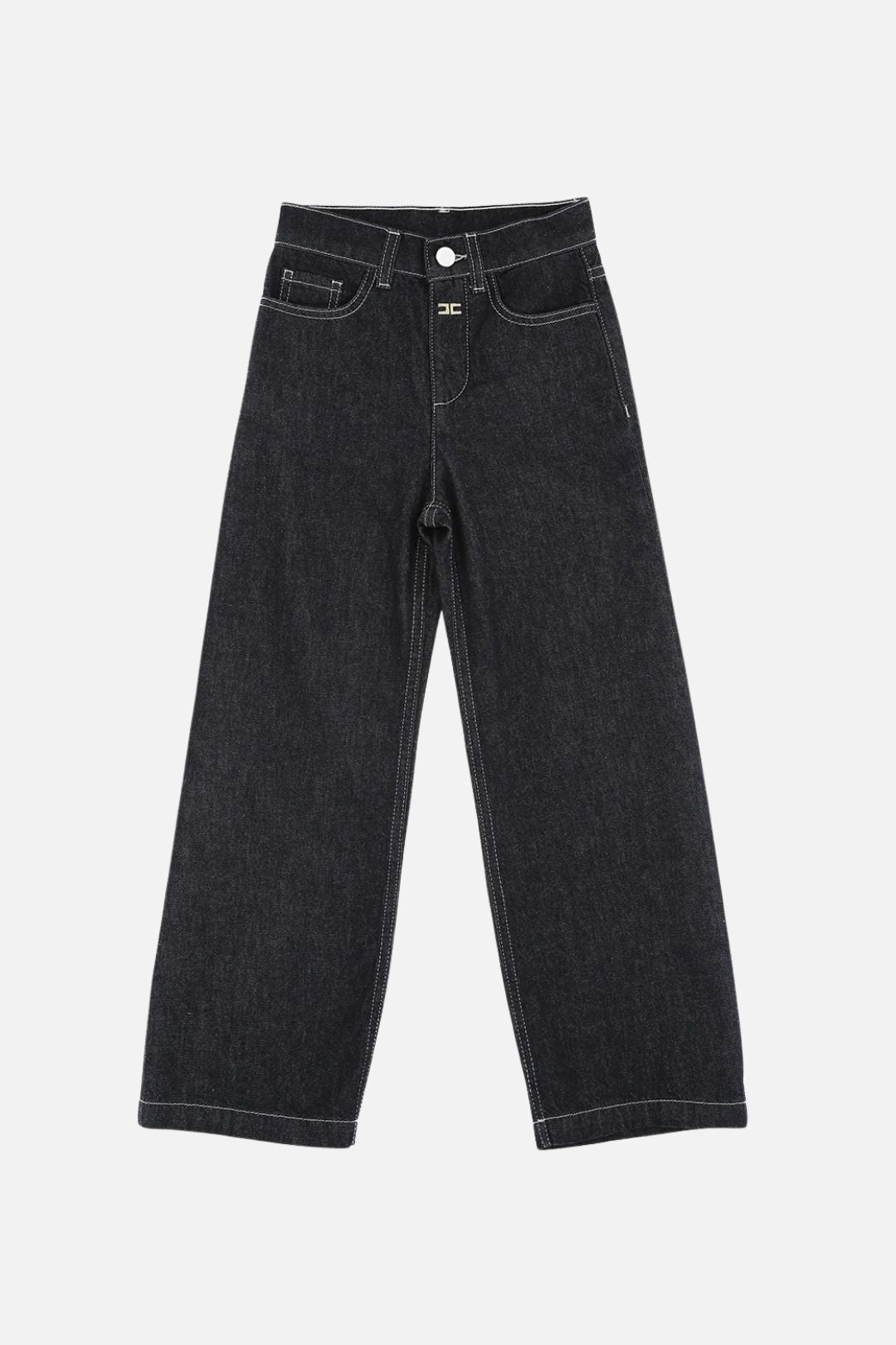 Elisabetta Franchi Bambina Jeans In Denim Scuro con Logo EFPA322CDF011.4040