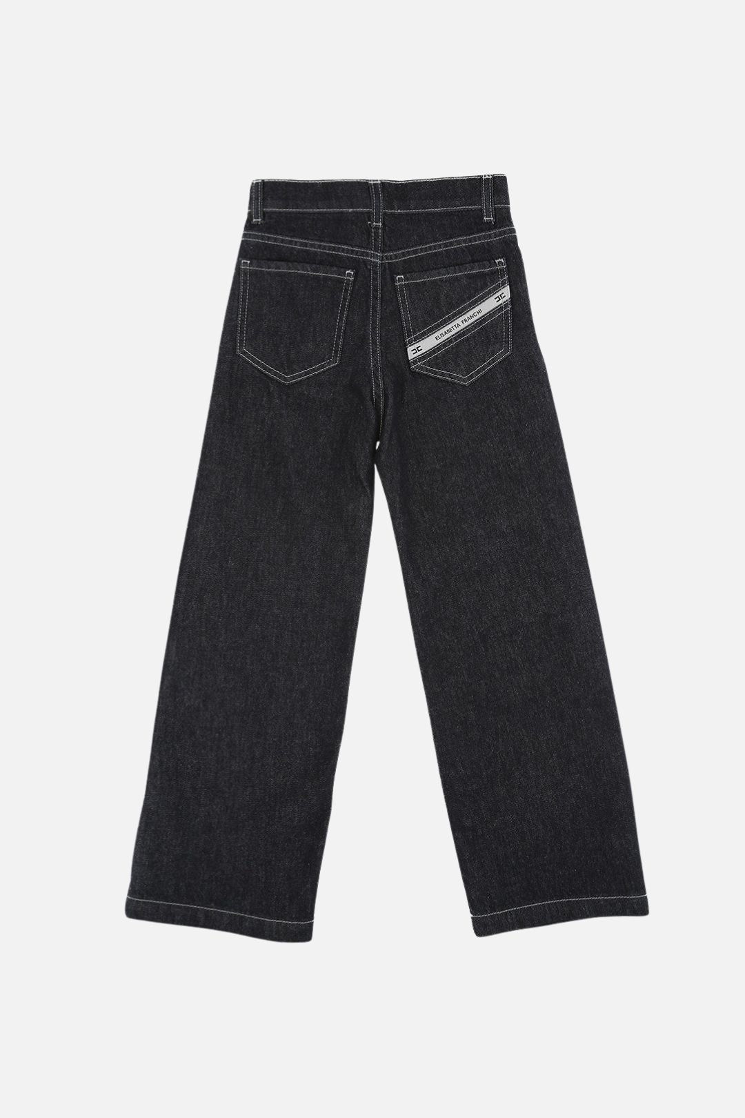 Elisabetta Franchi Bambina Jeans In Denim Scuro con Logo EFPA322CDF011.4040