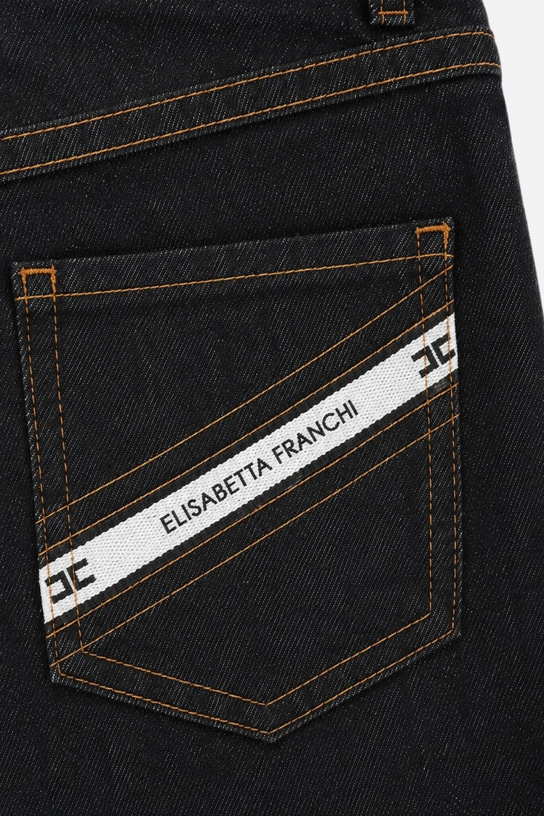 Elisabetta Franchi Bambina Jeans In Denim Scuro con Logo EFPA322CDF011.4040