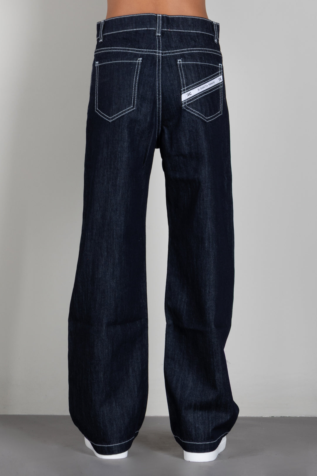 Elisabetta Franchi Bambina Jeans In Denim Scuro con Logo EFPA322CDF011.4040