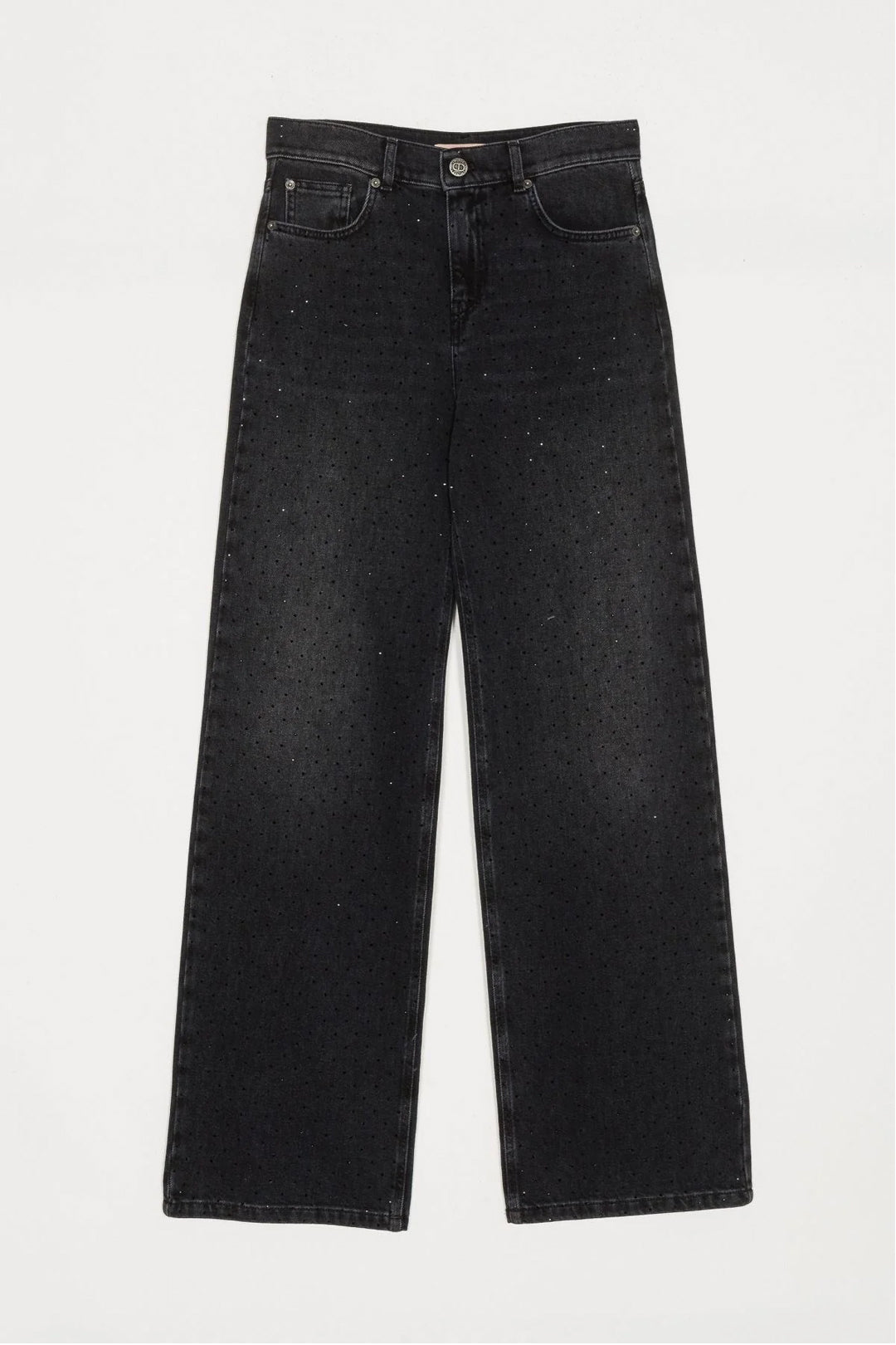 Twin-set Jeans Neri con Strass All Over 252TT2271 DENIM NERO