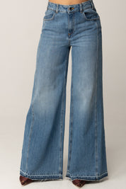 Manila Grace Jeans Palazzo a Vita Alta J309CU MEDIUM LIGHT