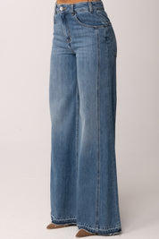 Manila Grace Jeans Palazzo a Vita Alta J309CU MEDIUM LIGHT