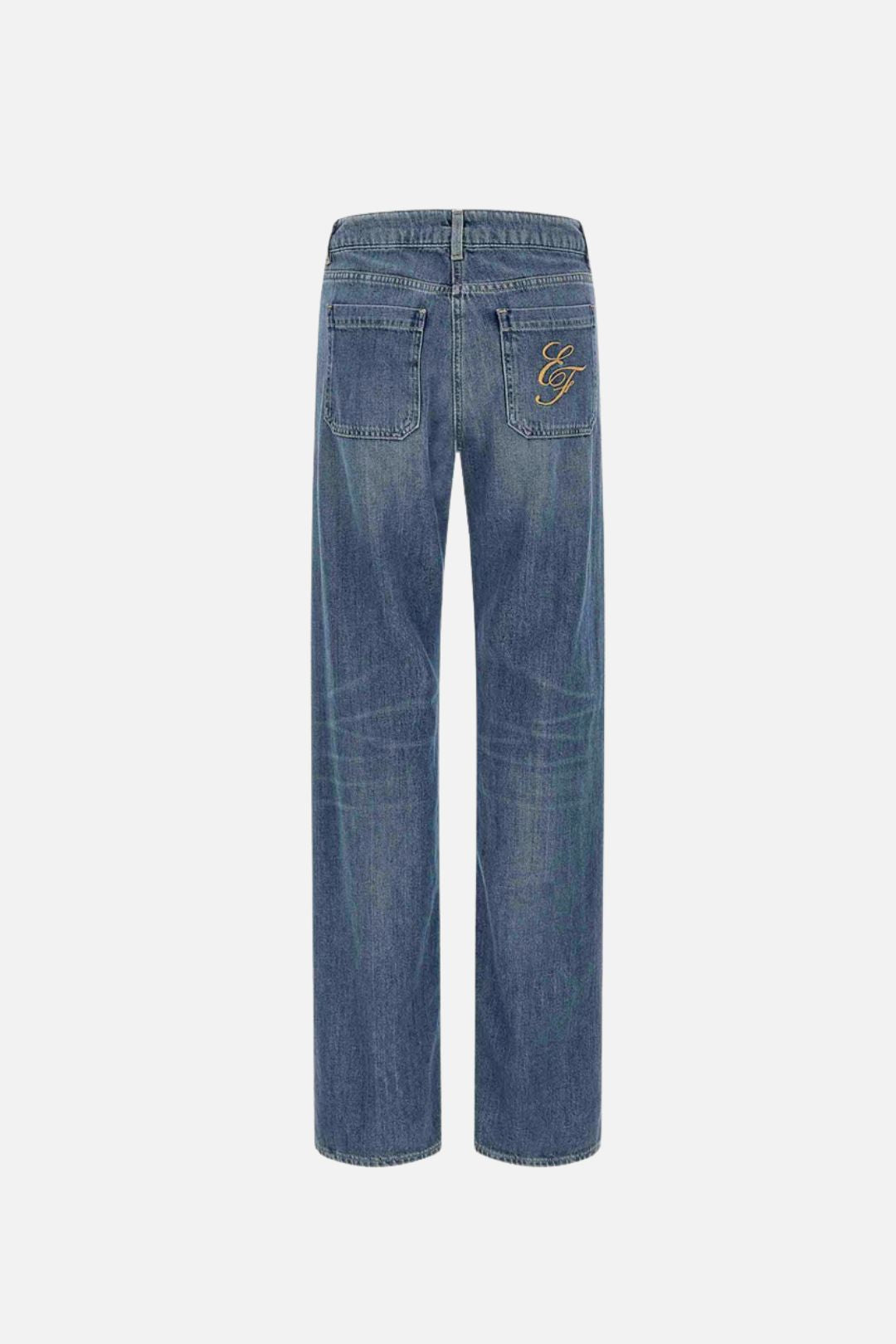 Elisabetta Franchi Jeans Palazzo con Logo Ricamato PJ17I66E2 BLUE VINTAGE