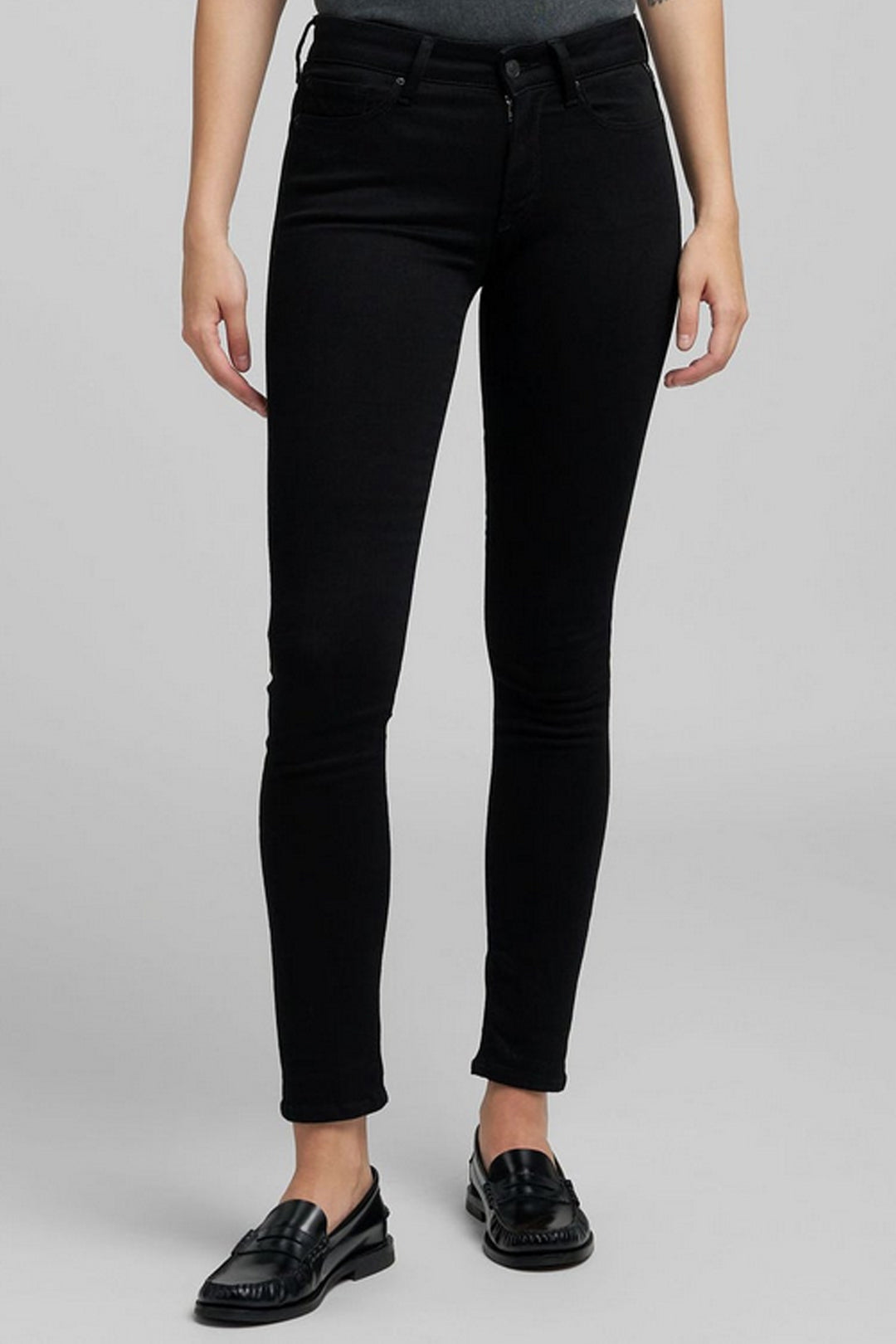 Replay Jeans Skinny Fit In Denim Stretch Nero WH689 .000.85B 09A BLACK