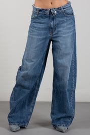 Manila Grace Jeans Straight Leg a Vita Alta J303CU DARK BLUE :AI26
