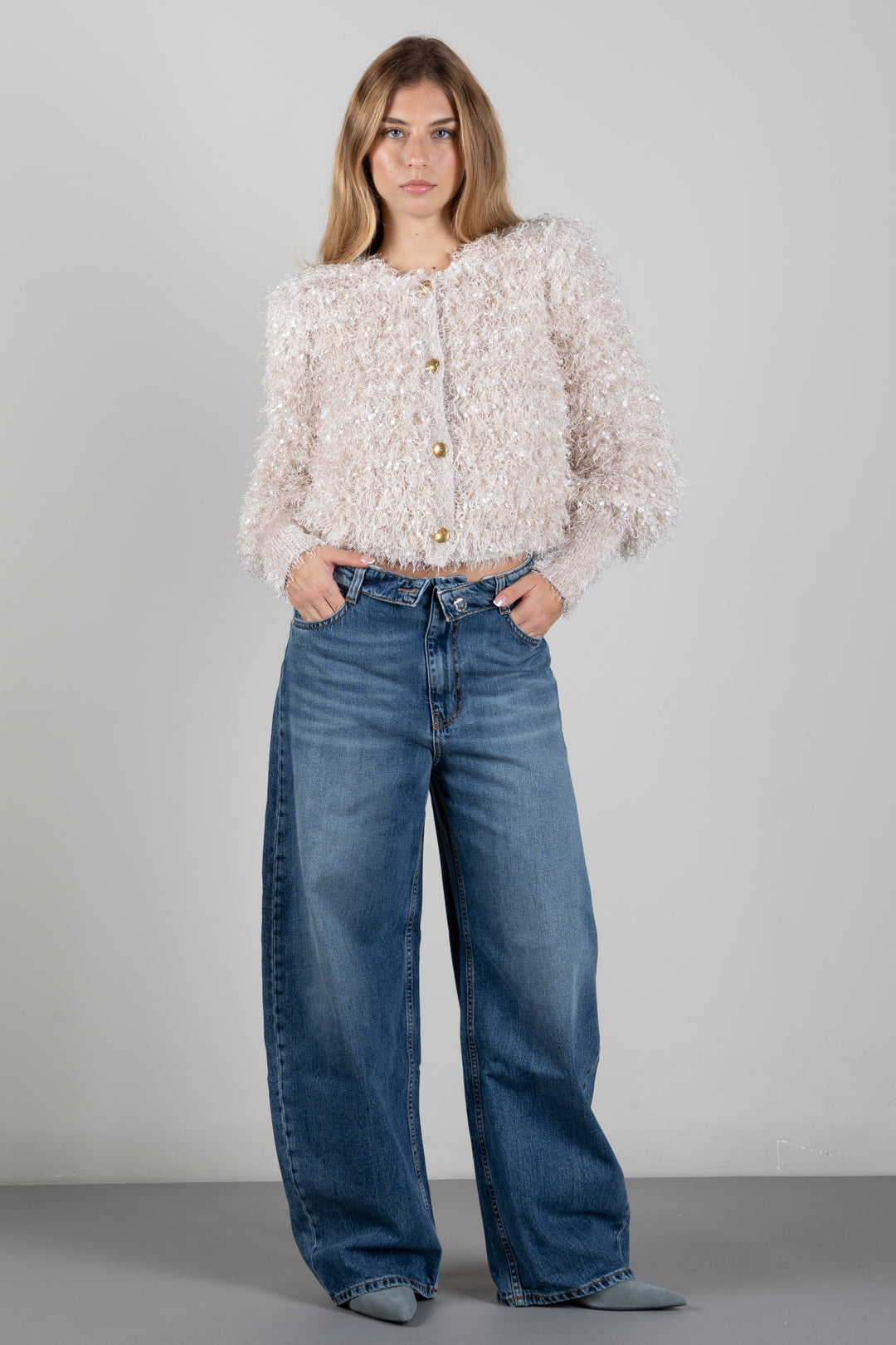 Manila Grace Jeans Straight Leg a Vita Alta J303CU DARK BLUE :AI26