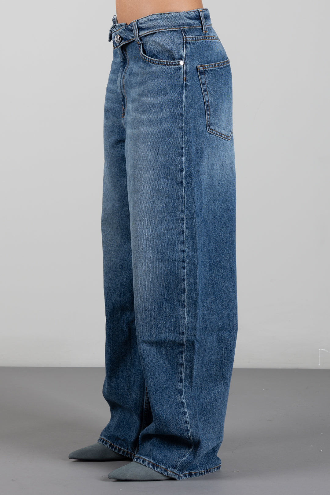 Manila Grace Jeans Straight Leg a Vita Alta J303CU DARK BLUE :AI26
